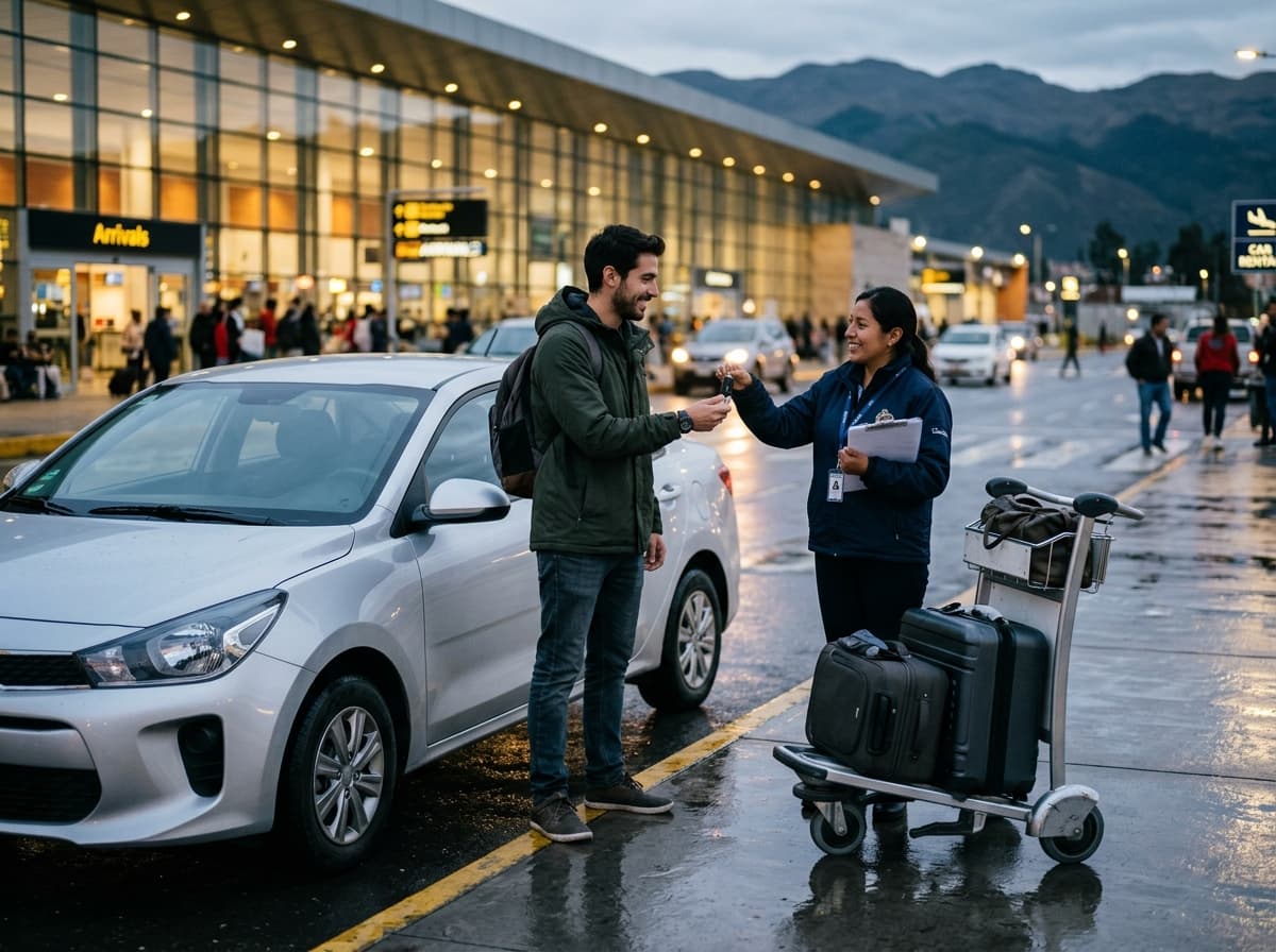 Entrega de carro de alquiler en el aeropuerto El Dorado de Bogotá