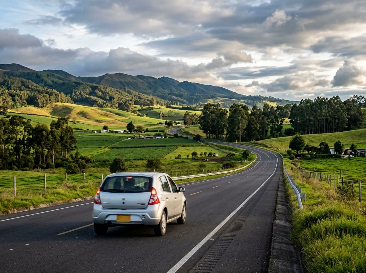 Carretera de Bogotá a Zipaquirá en carro por la Autopista Norte