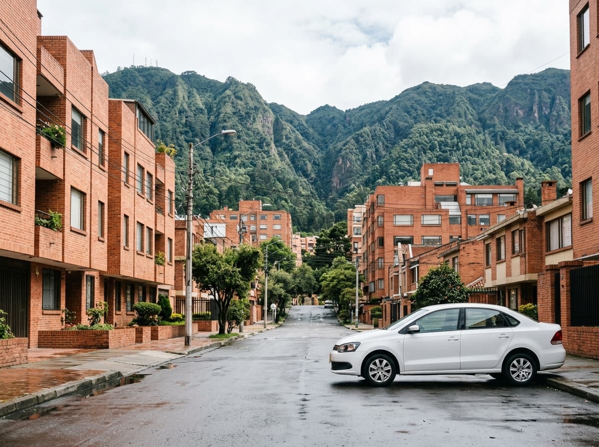 Renta de autos en Bogotá con vista a la ciudad y los cerros orientales